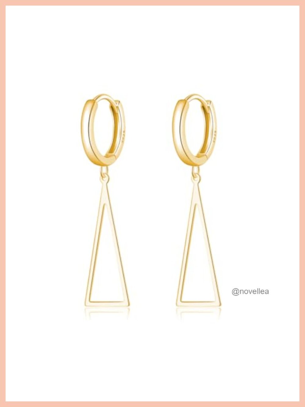 S925 Sterling Silver Triangle Dangle Earrings for Women Teen Girls